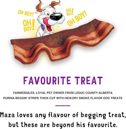 Purina Beggin' Strips Real Meat Dog Treats, Thick Cut Hickory Smoke Flavor - (Pack of 2) 26 oz. Pouches - PAWPICO