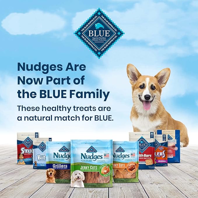 Blue Buffalo Nudges Jerky Cuts Natural Dog Treats, Chicken and Duck, 36oz - PAWPICO