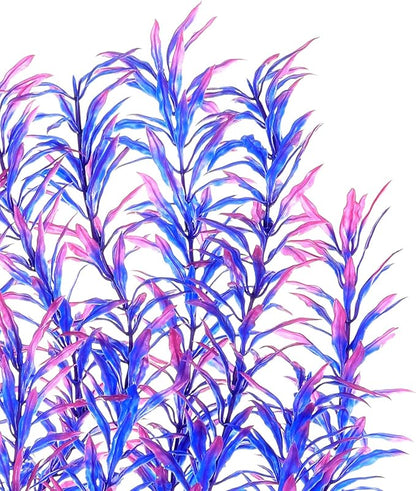 JIHAQUA Aquarium Decor Plastic Plants Extra Large 21 Inches Artificial Fish Tank Plants Tall Fish Tank Decorations (Purple 2pcs) JIHAQUA