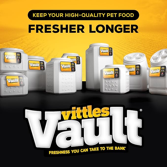 Gamma2 Vittles Vault Airtight Dog Food Storage Container - Fits up to 80 Pounds of Dry Pet Food - Perfect for Large Breeds and Livestock - BPA-Free Plastic - Made in the USA - 14" L x 28" H - PAWPICO