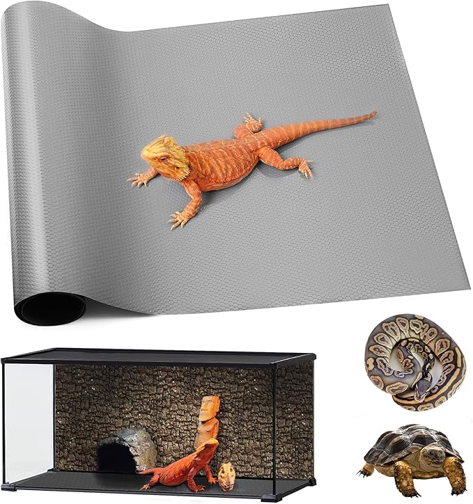 Reptile Carpet, Bearded Dragon Tank Accessories, Terrarium Liner Bedding, Non-Adhesive Reptile Substrate Mat for Bearded Dragon, Leopard Gecko, Snake, Lizard, Tortoise, Iguana Reptile Tank(18x36") SISIPAILIFE