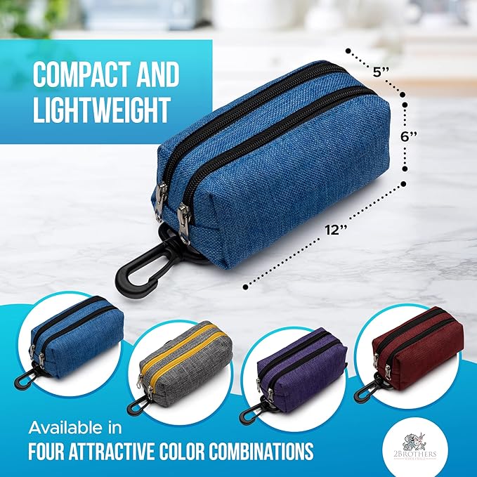 Premium Dog Poop Bag Holder for Leash - Convenient Dog Poop Bag Dispenser with Durable Design - Stylish Accessory for Easy Cleanup - Ideal for Dogs, Puppies, and Outdoor Walks - Grey - PAWPICO