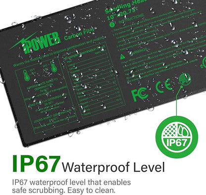 iPower 2 Pack 10" x 20.75" Seeding Heat Mat with Thermostat Temperature Adjustable Knob Durable Warm Hydroponic Plant Germination Starting Pad, Black iPower