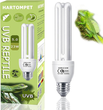 Linear UVA UVB Tube 5.0 23W, Tropical Terrarium Fluorescent Lamp, Light Bulb for Chameleon, Iguana, Tree Frog, Reptile Tank Lighting, UVB Bulb for Amphibian Habitat, Terrarium Lighting HARTOMPET