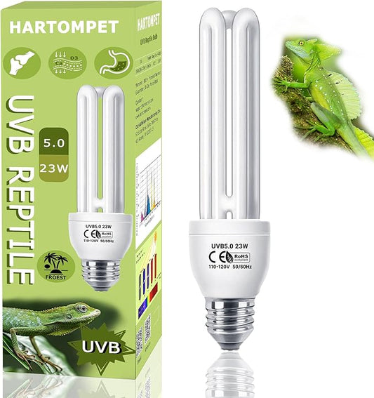 Linear UVA UVB Tube 5.0 23W, Tropical Terrarium Fluorescent Lamp, Light Bulb for Chameleon, Iguana, Tree Frog, Reptile Tank Lighting, UVB Bulb for Amphibian Habitat, Terrarium Lighting HARTOMPET