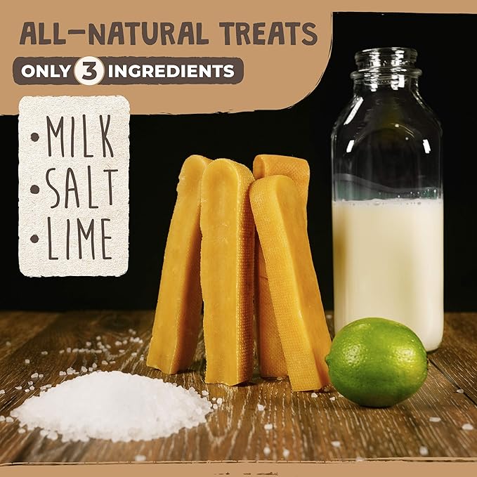 Mighty Paw Yak Cheese Chews for Dogs - All-Natural Long Lasting Pet Treats - Odorless Limited-Ingredient Chews for Puppies & Power-Chewers (Medium, 4 Pack) - PAWPICO