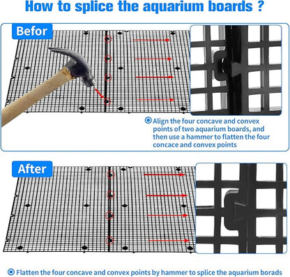 8pcs Fish Tank Divider with 10 pcs Suction Cups DIY Adjustable Aquarium Divider Filter Bottom Fish Tank Isolation Board Egg Crate Weramics