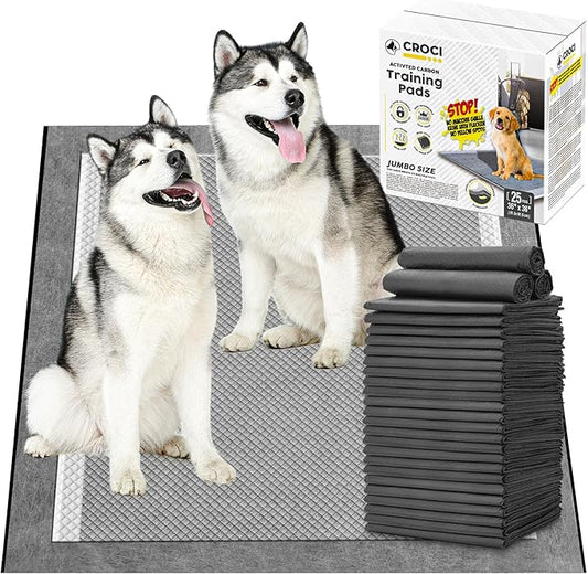 CROCI 36"x36" 3XL Activated Carbon Pee Pads for Dogs, Odor-Control Charcoal Dog Pads Absorbs Up to 11 Cups of Liquid, 6-Layer Thicker Leak-Proof & Quick Dry Dog Training Pads, Disposable (25 Counts) - PAWPICO