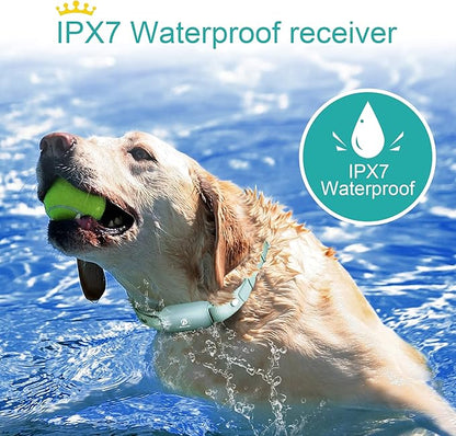 Bousnic Shock Collar for Dogs - Waterproof Rechargeable Dog Electric Training Collar with Remote for Small Medium Large Dogs with Beep, Vibration, Safe Shock Modes (8-120 Lbs) (Green) BOUSNIC