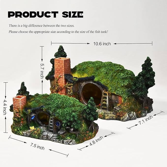fazhongfa Aquarium Decorations Castle Fish Tank Décor Thematic Ornaments (Hobbit-L) fazhongfa
