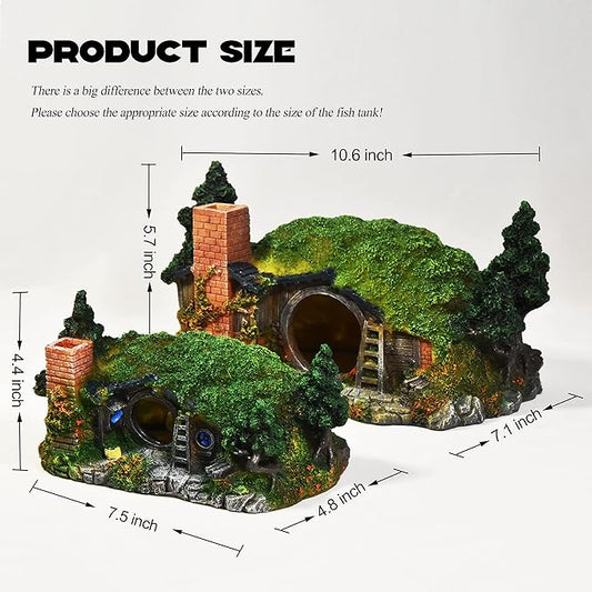 fazhongfa Aquarium Decorations Castle Fish Tank Décor Thematic Ornaments (Hobbit-L) fazhongfa