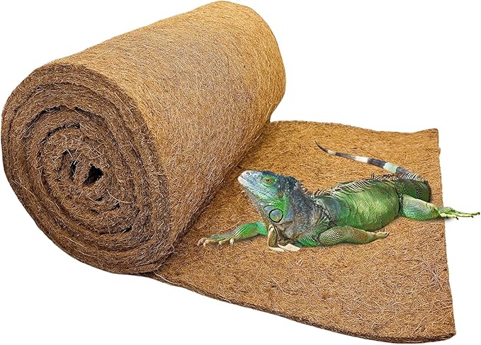 Hamiledyi Reptile Carpet Coconut Fiber Substrate Coco Liner Roll 118x15.7in Lizard Cage Mat Natural Coco Fiber Bedding for Bearded Dragon,Turtles,Iguana,Tortoise Pad Garden Decoration Hamiledyi