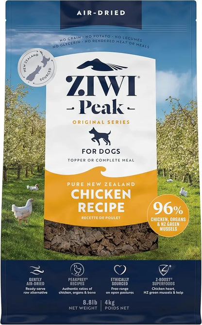 ZIWI Peak Air-Dried Dog Food – Chicken - All Natural, High Protein, Grain Free, Limited Ingredient w/ Superfoods (140.8oz) - PAWPICO