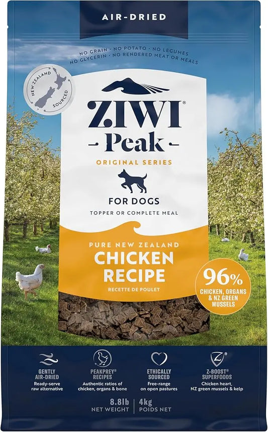 ZIWI Peak Air-Dried Dog Food – Chicken - All Natural, High Protein, Grain Free, Limited Ingredient w/ Superfoods (140.8oz) - PAWPICO