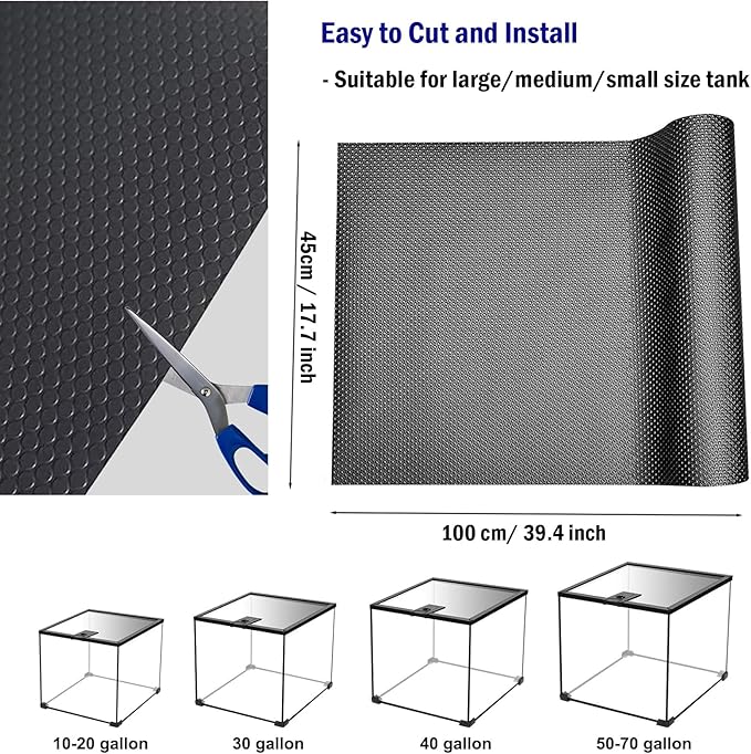 KABASI Reptile Substrate Liner Terrarium Carpet, Bearded Dragon Tank Accessories, Non-Adhesive Reptile Carpet Reptile Flooring Mat Bedding for Leopard Gecko, Snake, Lizard, Tortoise, 17.7x39.4 inch KABASI