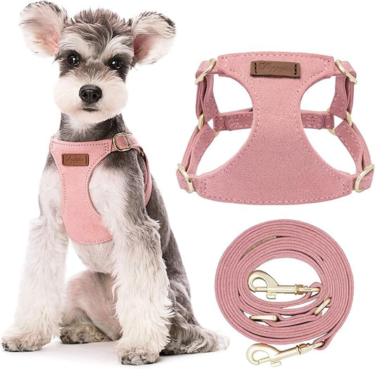Puppytie No Pull Dog Harness with Multifunction Dog Leash,Soft Adjustable No Choke Escape Proof Pet Harness Vest for Medium Dogs or Large Dogs,Pink,M Puppytie