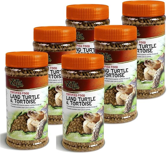 Zilla 6 Pack Of Land Turtle And Tortoise Extruded Food Pellets, 6.5 Ounces Each Zilla