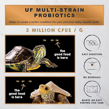 Ultra Fresh Floating Baby Turtle Food, All Natural Ingredients, Wild Sword Prawn, Calcium Vitamin D Enriched for Picky Aquatic Baby Turtles, Baby Turtle Nutri Stick 15 oz UltraFresh-ShrimpDelight