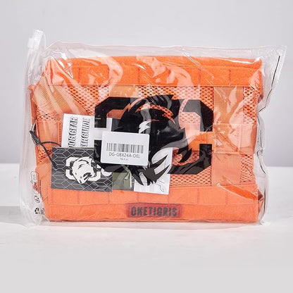 OneTigris No Pull Tactical Dog Harness for Large Dog, Mesh Design Breathable Service Dog Vest with Handle, Military Dog Vest Harness with Molle Panels for Walking Hiking Training (Orange, Large) OneTigris