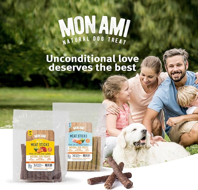 Mon Ami Beef Meat Sticks for Dogs with Farm Fresh Vegetables (11 Oz) – Human Grade Dog Treats with Superfoods - Training Treats for Dogs - Healthy Dog Treats for Small, Medium and Large Dogs - PAWPICO