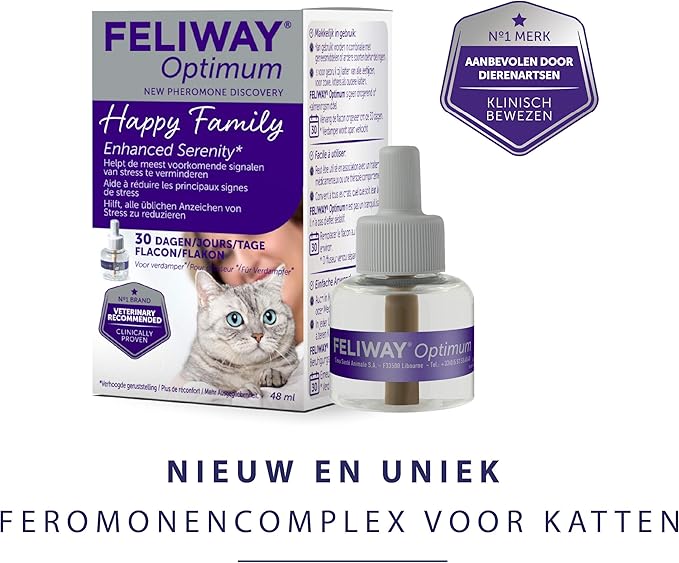 Feliway Optimum Refill, The Best Solution to Ease cat Anxiety, cat Conflict and Stress in The Home Feliway%C2%AE