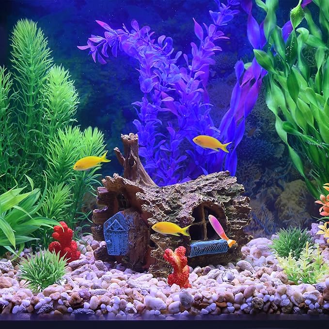 fazhongfa Fish Tank Decorations Betta House Hide Cave Aquarium Ornament Small and Medium Fish Accessories Fish Resin Toys Hideouts Aquarium Backgrounds fazhongfa