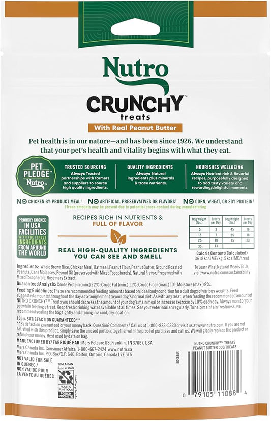NUTRO Crunchy Dog Treats with Real Peanut Butter, 10 oz. Bag - PAWPICO