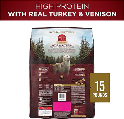 Purina ONE True Instinct With A Blend Of Real Turkey and Venison Dry Dog Food - 15 lb. Bag - PAWPICO
