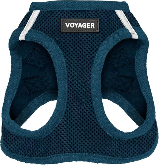 Voyager Step-in Air Dog Harness - All Weather Mesh, Reflective, No Pull Harness for Small, Medium Dogs, Cats - Secure with Hook & Loop Fastener, Buckle, Double D-Rings - Blue, XL BestPetSuppliesLLC