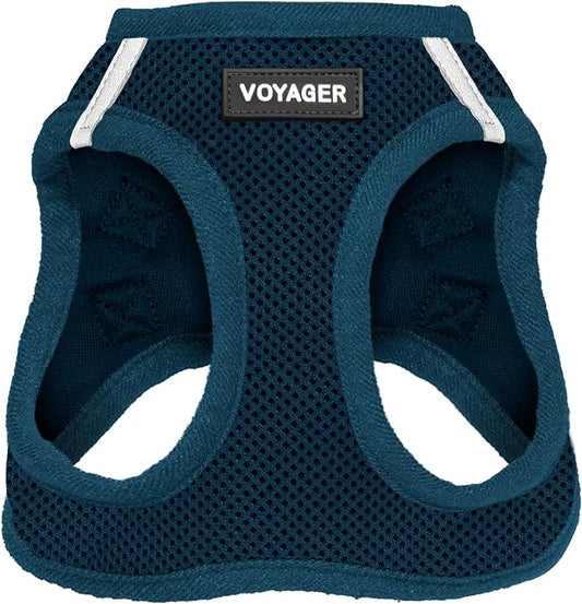 Voyager Step-in Air Dog Harness - All Weather Mesh, Reflective, No Pull Harness for Small, Medium Dogs, Cats - Secure with Hook & Loop Fastener, Buckle, Double D-Rings - Blue, M BestPetSuppliesLLC