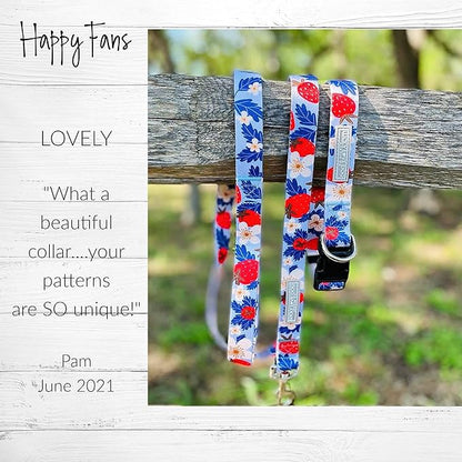 Lucky Love Dog Collars, Strawberry Cute Girl Dog Collar, Medium Dog Collars for Females, Part of Purchase Donated to Rescue (Medium, Sweet Berry, Collar) LuckyLoveDog