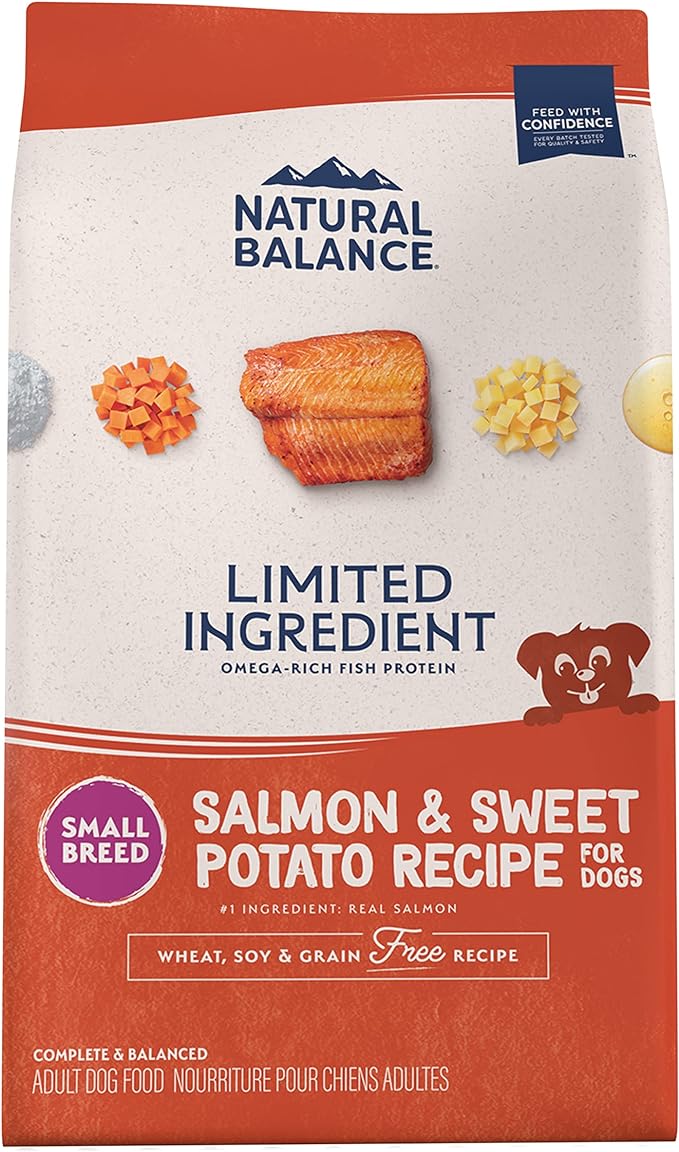 Natural Balance Limited Ingredient Small Breed Adult Grain-Free Dry Dog Food, Salmon & Sweet Potato Recipe, 4 Pound (Pack of 1) - PAWPICO