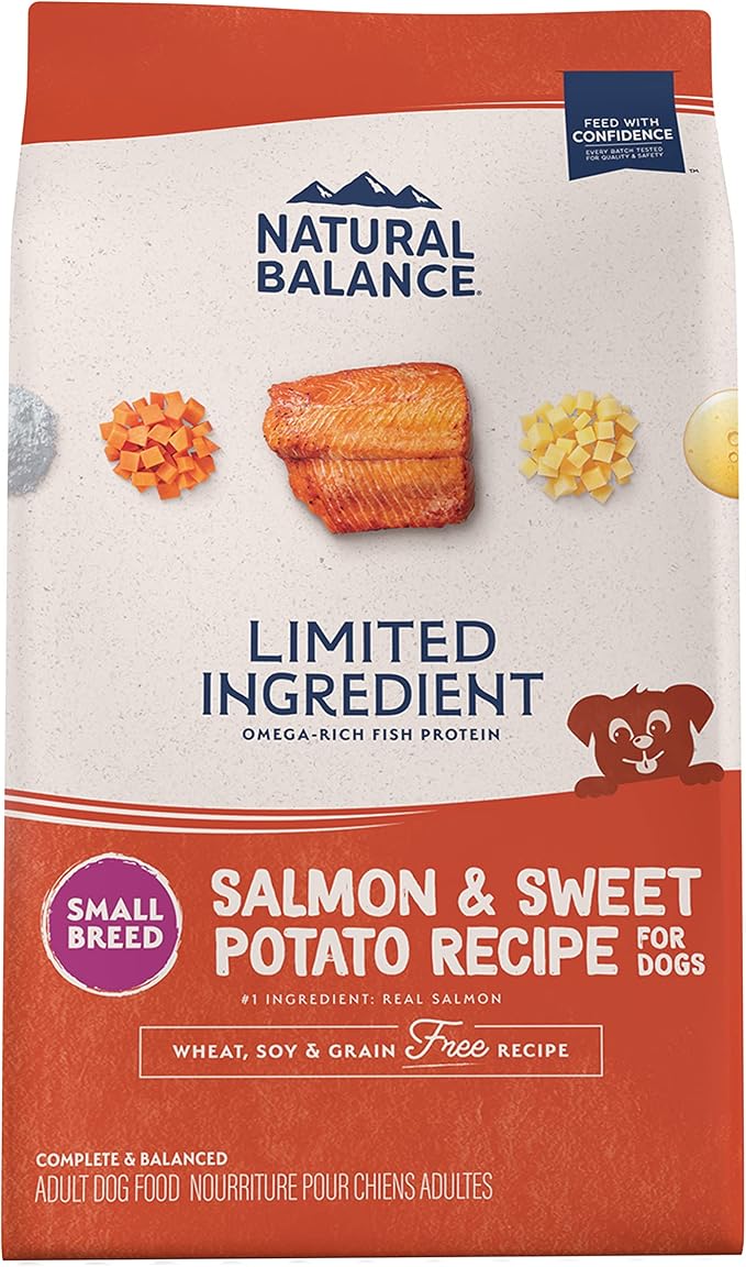 Natural Balance Limited Ingredient Small Breed Adult Grain-Free Dry Dog Food, Salmon & Sweet Potato Recipe, 12 Pound (Pack of 1), Salmon & Sweet Potato (New Formula) - PAWPICO