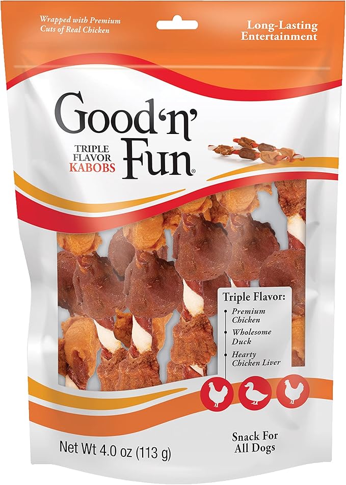 Good'N'Fun Triple Flavored Rawhide Kabobs for Dogs - PAWPICO
