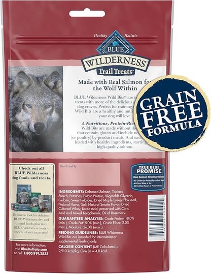 Blue Buffalo Wilderness Trail Treats Wild Bits Training Treats for Dogs, Grain-free Dog Treats, Salmon Recipe, 10-oz. Bag - PAWPICO