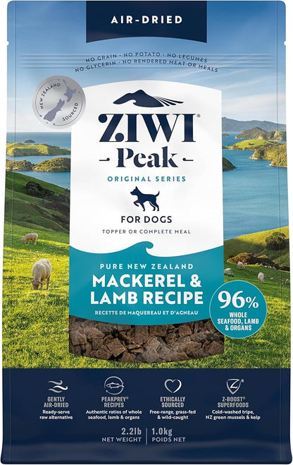 ZIWI Peak Air-Dried Dog Food – Mackerel & Lamb - All Natural, High Protein, Grain Free, Limited Ingredient w/ Superfoods (35.2oz) - PAWPICO