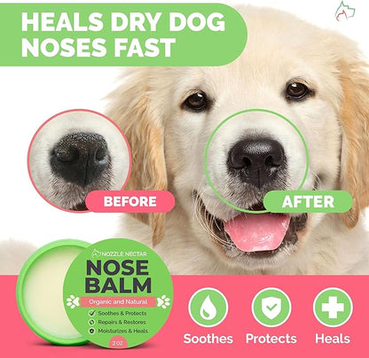 Dog Nose Balm - 100% Organic & Natural Nose Moisturizer and Healing Cream Butter - Dog Dry Nose Treatment and Moisturizer - Heals, Repairs & Protects Chapped, Damaged & Rough Noses QualityPet