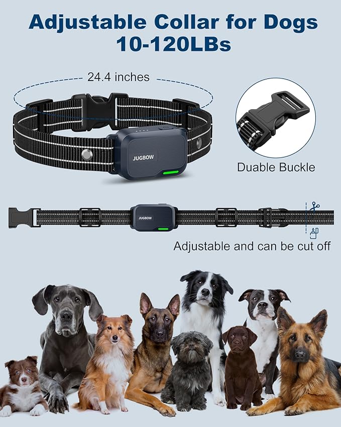 Jugbow Dog Shock Collar - 3300FT Dog Training Collar with Remote IPX7 Waterproof Electric Collar with 4 Training Modes, Security Lock, Rechargeable e-Collar for All Breeds, Sizes Dark Blue FollowJugbowtoGetSurprise