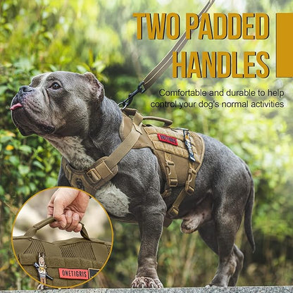 OneTigris No Pull Dog Harness for Small Dog, Mesh Design Breathable Military Dog Molle Vests with Handles, Service Dog Vest Harness for Walking Hiking Training OneTigris