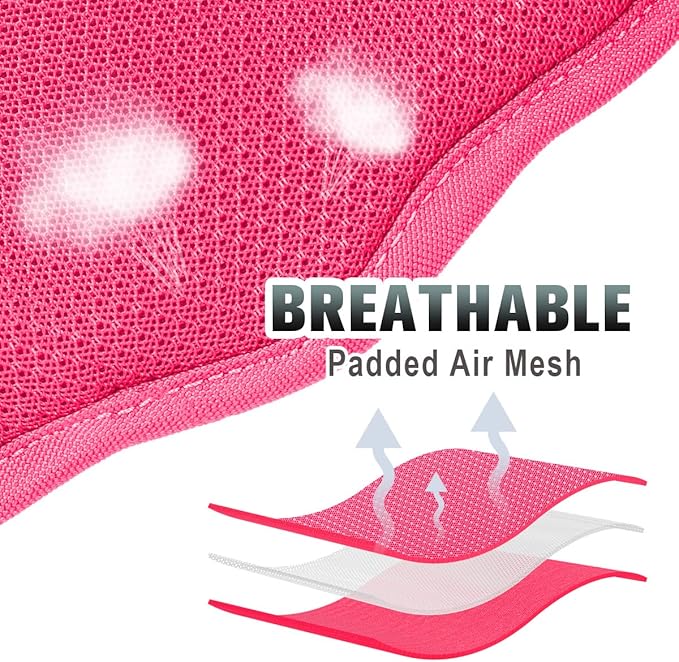 BARKBAY No Pull Dog Harness Large Reflective Dog Harness with Front Clip and Easy Control Handle for Walking Training Running with ID tag Pocket(Pink,L) BARKBAY