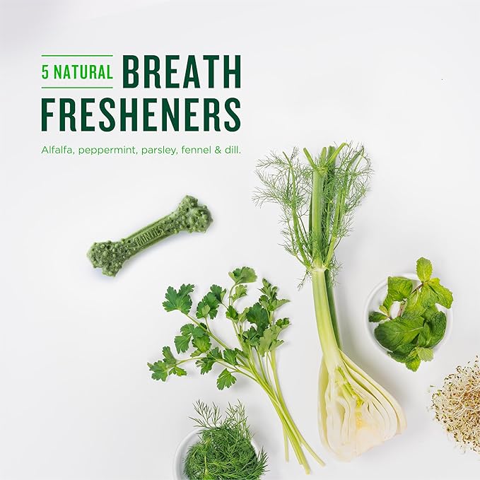 Minties Dental Chews for Dogs, 20 Count, Vet-Recommended Mint-Flavored Dental Treats for Medium Dogs 25-50 lbs, Dental Bones Clean Teeth, Fight Bad Breath, and Removes Plaque and Tartar Minties