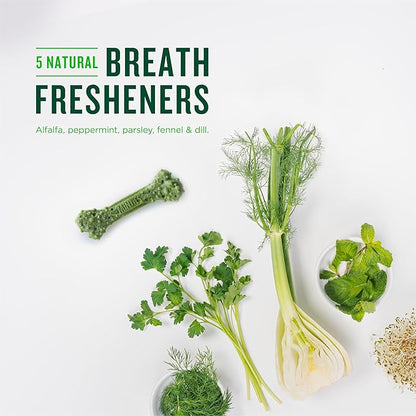 Minties Dental Chews for Dogs, 20 Count, Vet-Recommended Mint-Flavored Dental Treats for Medium Dogs 25-50 lbs, Dental Bones Clean Teeth, Fight Bad Breath, and Removes Plaque and Tartar Minties