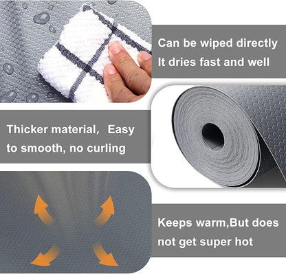 Reptile Substrate Carpet Terrarium Mat, 96" X 24" Bearded Dragon Tank Accessories, Reptile Bedding Substrate Liner, Reptile Tank Accessories for Bearded Dragon,Leopard Gecko,Lizard,Tortoise, Gray Hoplaep