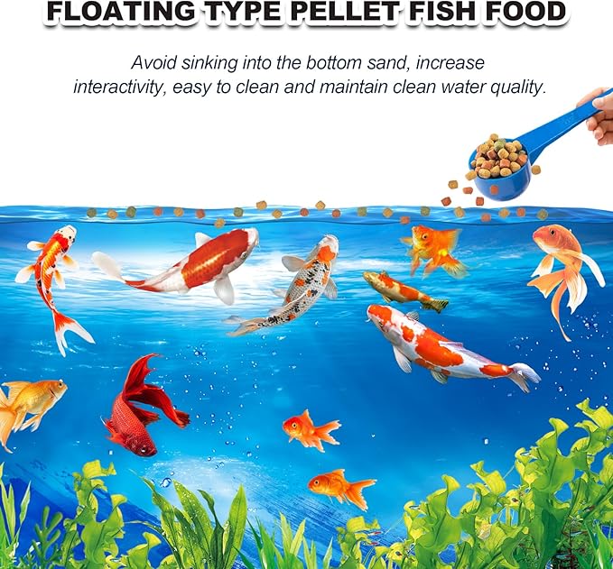 Koi Fish Food Dedicated - Color Enhancing Gain Weight Promote Absorption Three Effect Syncretism Natural Ingredients Antarctic Krill Spirulin Clear Water Formula Pond Fish Food(2.6LB) yizeril