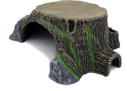Extra Large Resin Reptile Hideouts Cave Habitat Decor for Reptiles, Amphibians, Fish Tanks and Gecko, Leopard JIHAQUA