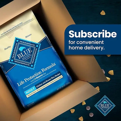 Blue Buffalo Life Protection Formula Adult Dry Dog Food, Helps Build and Maintain Strong Muscles, Made with Natural Ingredients, Chicken & Brown Rice Recipe, 15-lb. Bag - PAWPICO