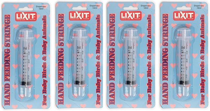 Lixit Hand Feeding Syringes for Puppies, Kittens, Rabbits and Other Baby Animals (10ML Pack of 4) Lixit