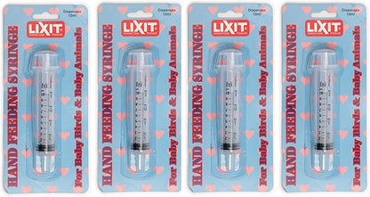 Lixit Hand Feeding Syringes for Puppies, Kittens, Rabbits and Other Baby Animals (10ML Pack of 4) Lixit