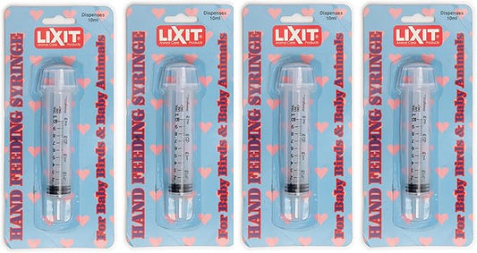 Lixit Hand Feeding Syringes for Puppies, Kittens, Rabbits and Other Baby Animals (10ML Pack of 4) Lixit