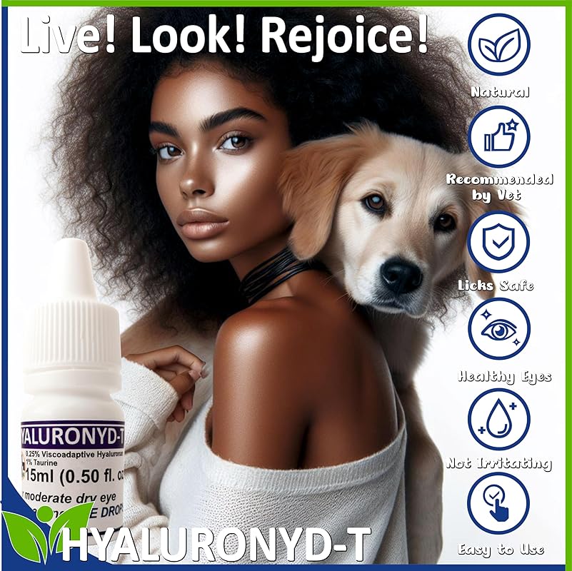 Lubricating Gel Eye Drops 15ml With Hyaluronic Acid 0.25% & Taurine For Pets Cat&Dog Moisturizer Soothes Dryness And Irritation & Itchy, Daily Use To Relieve Dry Eyes, Artificial Tears PAWPICO
